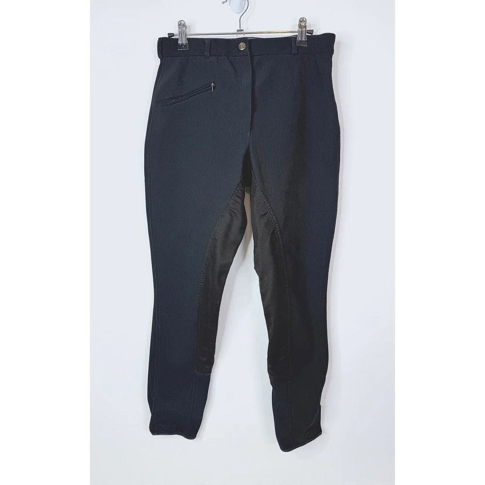 Tuff Rider Breeches Women's 30 Riding Pants Ribbed Equestrian Black - Picture 1 of 10